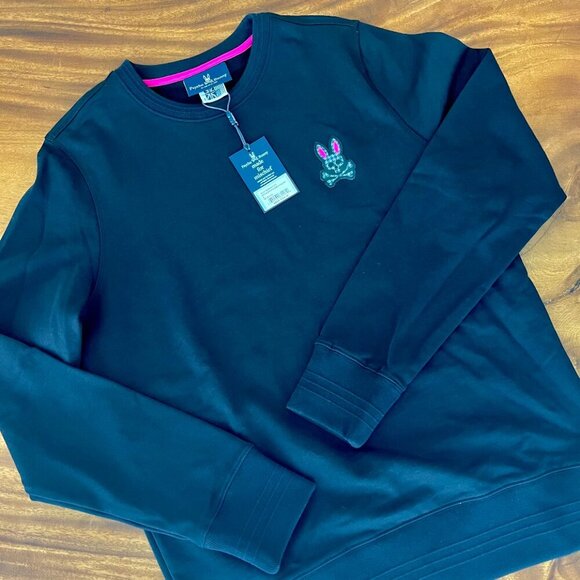 Psycho Bunny Black Drake Cotton Logo Sweatshirt Small NWT - Picture 2 of 2